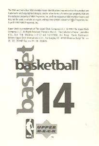 1997-98 Upper Deck NBA Stickers (European) #14 Khalid Reeves Back