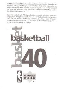 1997-98 Upper Deck NBA Stickers (European) #40 Clyde Drexler Back