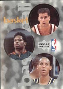 1997-98 Upper Deck NBA Stickers (European) #46 / 134 / 236 Matt Maloney / Sam Perkins / Reggie Miller Front
