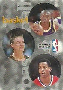 1997-98 Upper Deck NBA Stickers (European) #67 / 133 / 303 Nick Van Exel / Detlef Schrempf / Allen Iverson Front