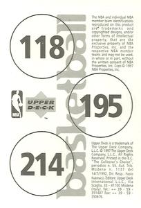 1997-98 Upper Deck NBA Stickers (European) #118 / 195 / 214 David Robinson / Anthony Mason / Chris Mills Back