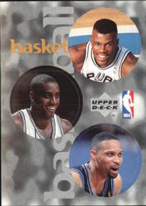 1997-98 Upper Deck NBA Stickers (European) #118 / 195 / 214 David Robinson / Anthony Mason / Chris Mills Front