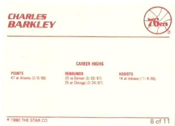 1990 Star Charles Barkley #8 Charles Barkley Back