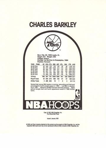 1990-91 Hoops Action Photos #91N6 Charles Barkley Back