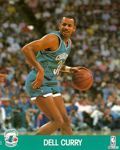 1990-91 Hoops Action Photos #90T64B Dell Curry Front