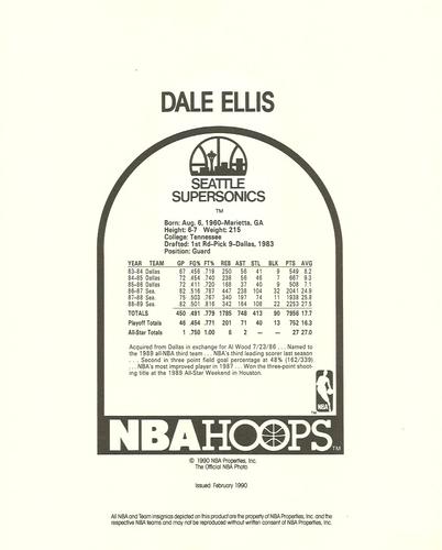 1990-91 Hoops Action Photos #90N17 Dale Ellis Back