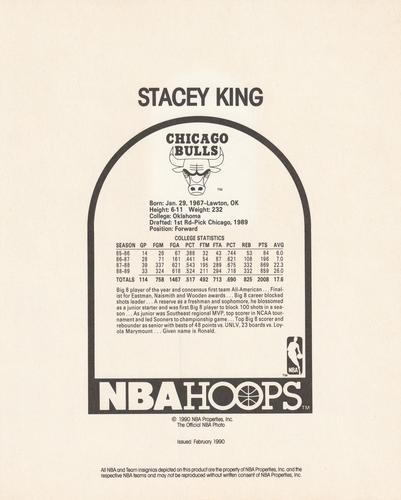 1990-91 Hoops Action Photos #90T34A Stacey King Back