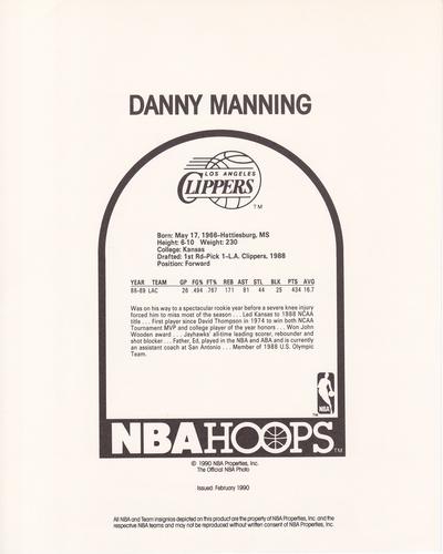 1990-91 Hoops Action Photos #90T184C Danny Manning Back