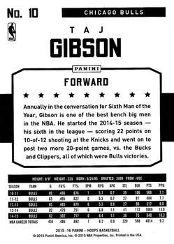 2015-16 Hoops - Green #10 Taj Gibson Back