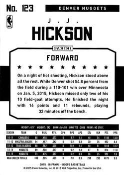 2015-16 Hoops - Green #123 J.J. Hickson Back