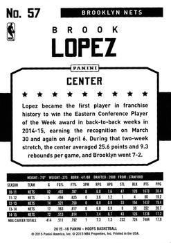 2015-16 Hoops - Gold #57 Brook Lopez Back