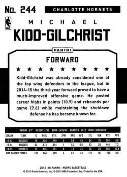 2015-16 Hoops - Gold #244 Michael Kidd-Gilchrist Back