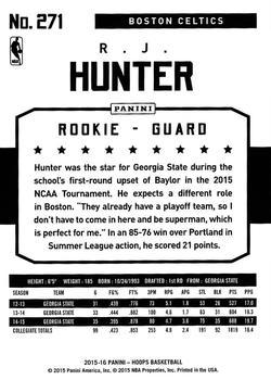2015-16 Hoops - Gold #271 R.J. Hunter Back