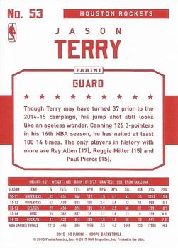 2015-16 Hoops - Red Back #53 Jason Terry Back