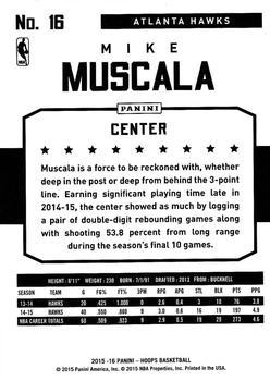 2015-16 Hoops - Blue #16 Mike Muscala Back