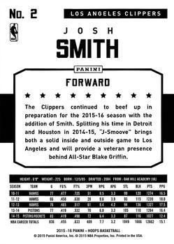 2015-16 Hoops - Red #2 Josh Smith Back