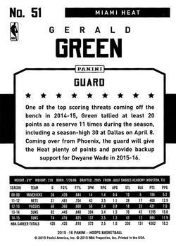 2015-16 Hoops - Red #51 Gerald Green Back