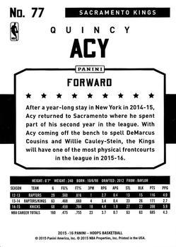 2015-16 Hoops - Red #77 Quincy Acy Back