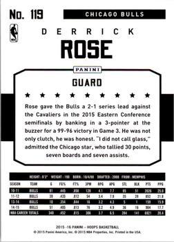 2015-16 Hoops - Red #119 Derrick Rose Back