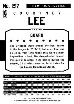 2015-16 Hoops - Red #217 Courtney Lee Back