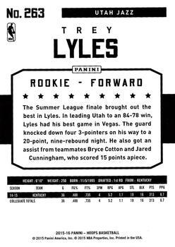 2015-16 Hoops - Red #263 Trey Lyles Back