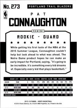 2015-16 Hoops - Red #273 Pat Connaughton Back