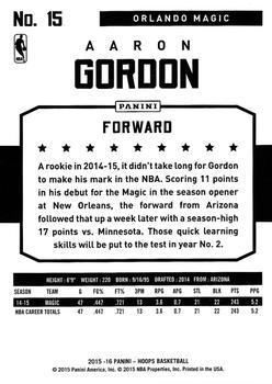 2015-16 Hoops - Silver #15 Aaron Gordon Back