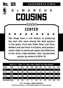 2015-16 Hoops - Silver #69 DeMarcus Cousins Back