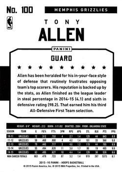 2015-16 Hoops - Silver #100 Tony Allen Back
