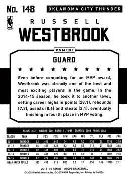 2015-16 Hoops - Silver #148 Russell Westbrook Back