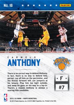 2015-16 Hoops - Courtside #16 Carmelo Anthony Back