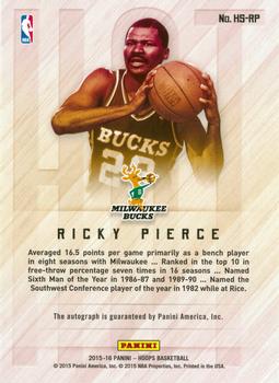 2015-16 Hoops - Hot Signatures #HS-RP Ricky Pierce Back
