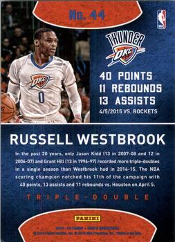 2015-16 Hoops - Triple-Double #44 Russell Westbrook Back