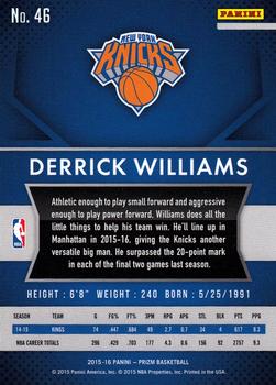 2015-16 Panini Prizm #46 Derrick Williams Back