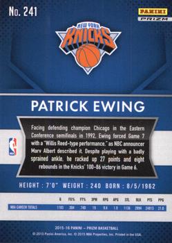 2015-16 Panini Prizm #241 Patrick Ewing Back