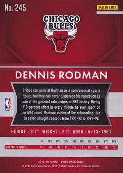 2015-16 Panini Prizm #245 Dennis Rodman Back