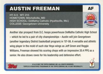 2007 Topps McDonald's All-American Game #AF Austin Freeman Back