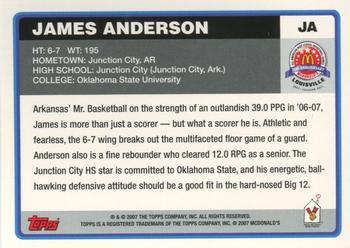 2007 Topps McDonald's All-American Game #JA James Anderson Back