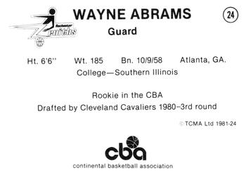 1980-81 TCMA CBA #24 Wayne Abrams Back