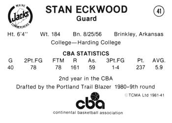 1980-81 TCMA CBA #41 Stan Eckwood Back