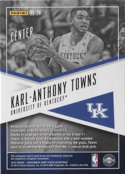2015 Panini Contenders Draft Picks - School Colors #24 Karl-Anthony Towns Back