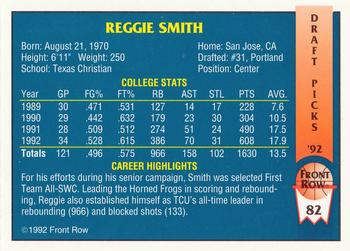 1992 Front Row Draft Picks - Gold #82 Reggie Smith Back