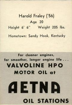 1955 Ashland / Aetna Oil #NNO Harold Fraley Back