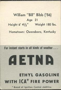 1955 Ashland / Aetna Oil #NNO William Bibb Back
