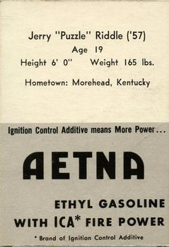 1955 Ashland / Aetna Oil #NNO Jerry Riddle Back