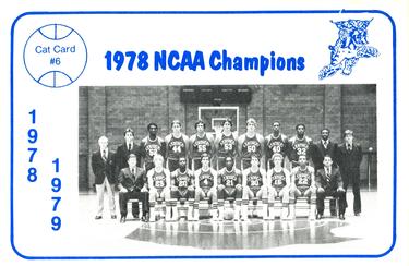 1978-79 Foodtown Kentucky Wildcats #6 1978 NCAA Champions Team Front