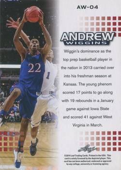 2014 Leaf Naltional Exclusive Andrew Wiggins Rookie #AW-04 Andrew Wiggins Back