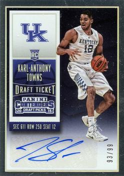 2015 Panini Contenders Draft Picks - Draft Ticket #124b Karl-Anthony Towns Front