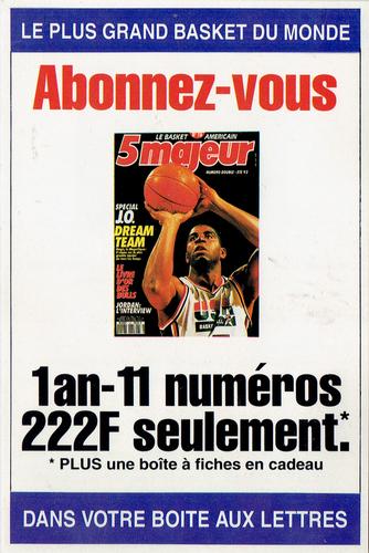 1991-93 5 Majeur Magazine France #NNO Sponsor Card / Magic Johnson Front