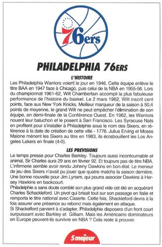 1991-93 5 Majeur Magazine France #NNO Philadelphia 76ers Front